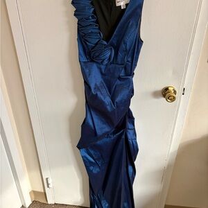 Betsy & Adam Blue Sleeveless Dress